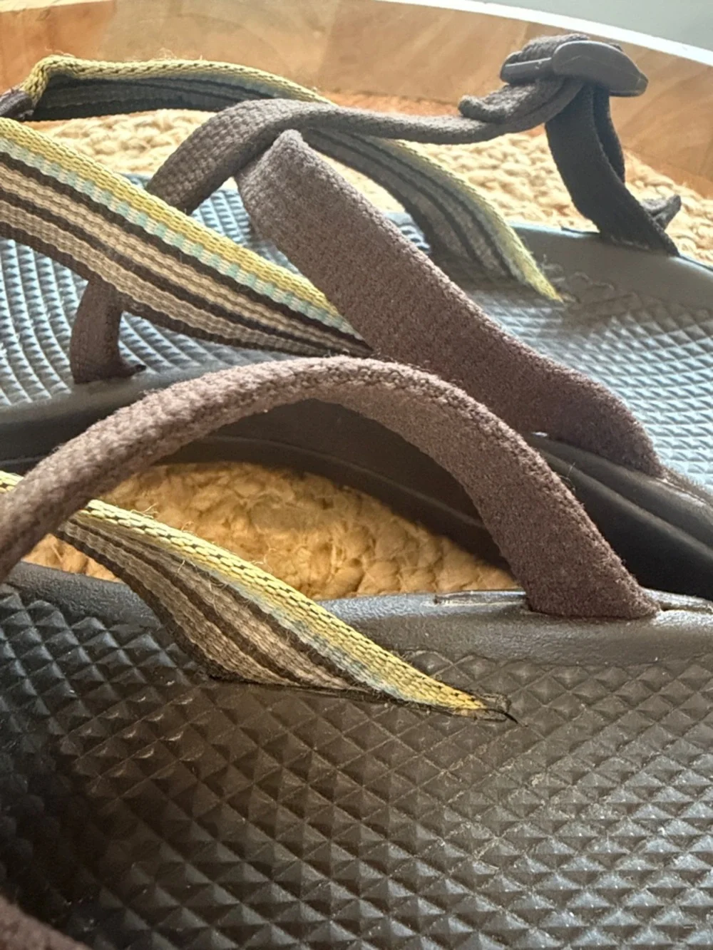 Chaco women’s hipthong  ecotread brown stripe circus backless sandal size 9 - Picture 9 of 15